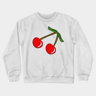 2 cherries. Healthy berries. Tasty food. Summer, bright design. Vegetarianism, diet. Healthy lifestyle. Children and joy. Crewneck Sweatshirt